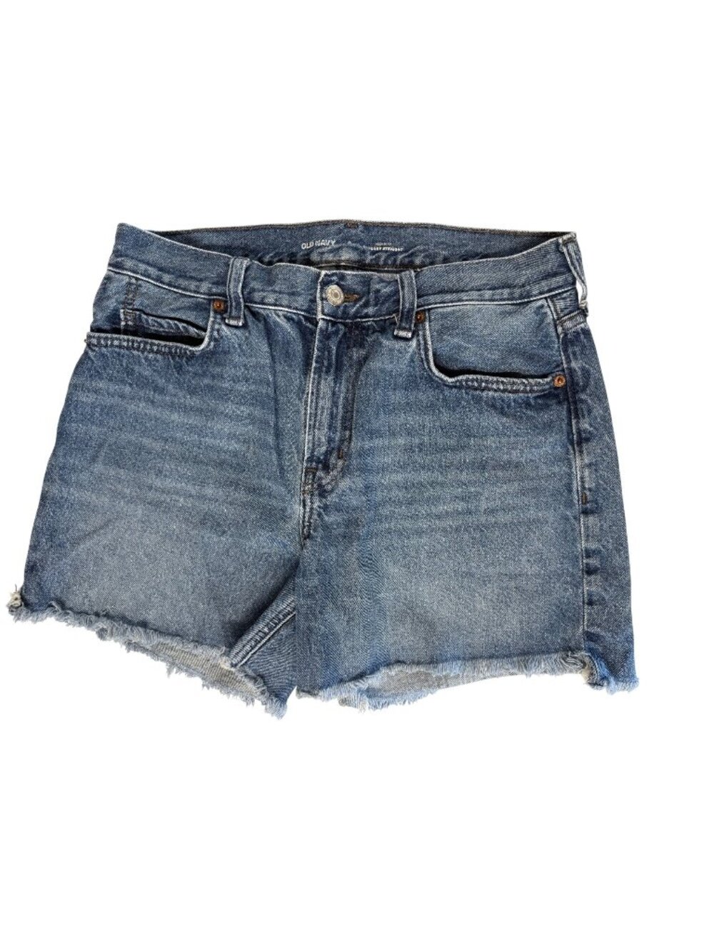 Old Navy Distressed Slouchy Straight High Rise Denim Shorts~Size 6~Blue L14 45